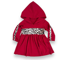 Load image into Gallery viewer, Red Leopard Hooded Dress