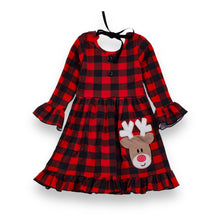 Load image into Gallery viewer, Plaid Reindeer Dress