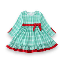 Load image into Gallery viewer, Green and Red Ruffle Dress