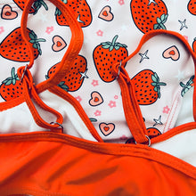 Load image into Gallery viewer, Strawberry Fringe Two-Piece Swim